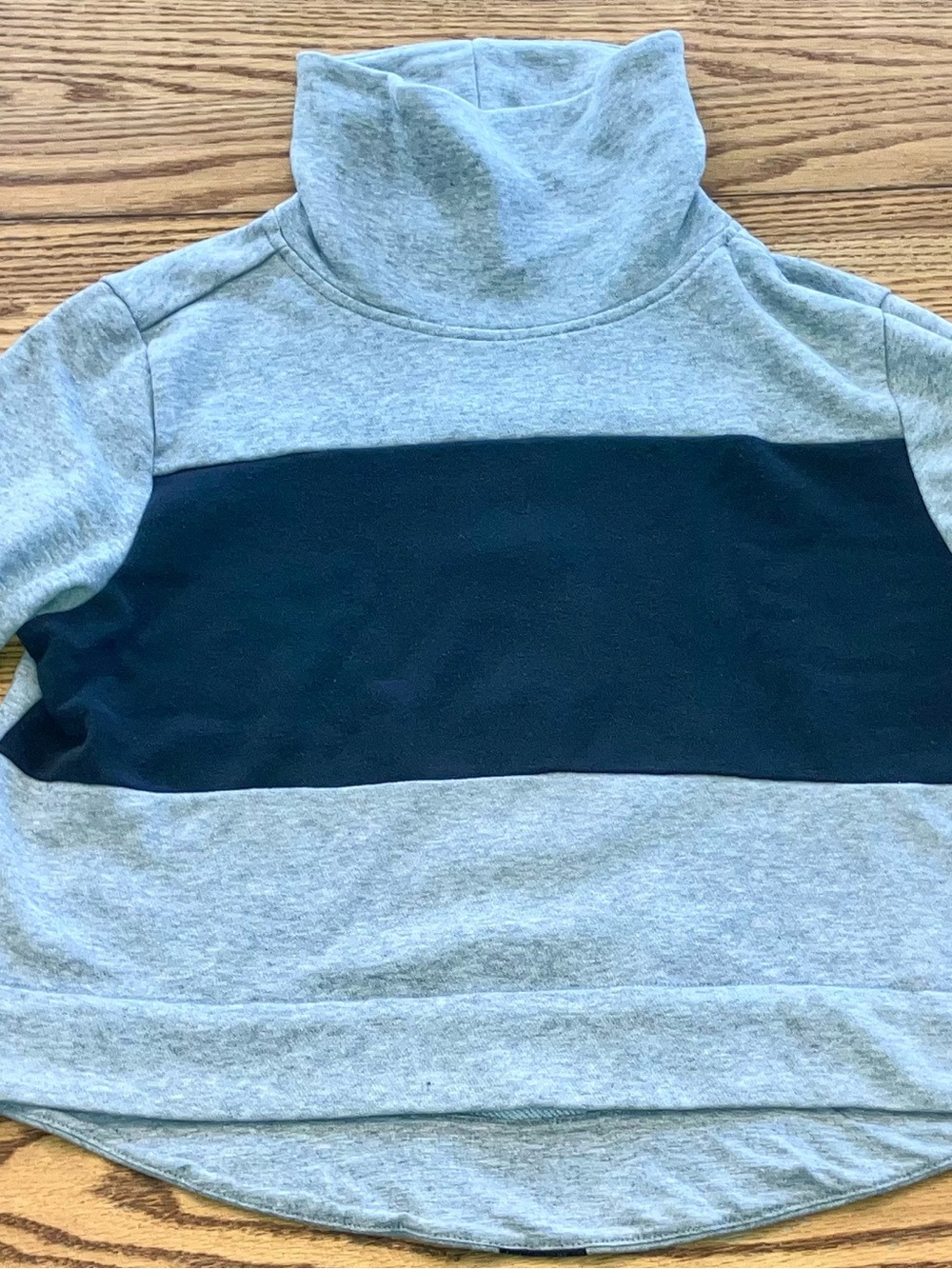 adidas Grey Turtleneck Sweatshirt with Black Chest Stripe